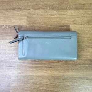 Radley London Calf Skin Leather Matinee Wallet Sage /Gray EUC